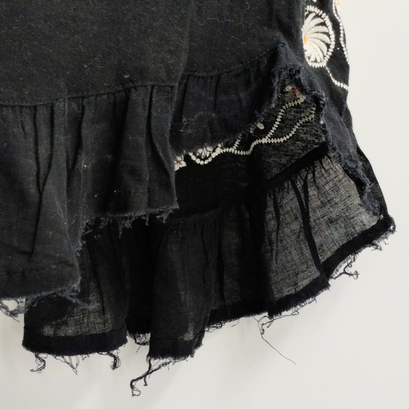 Free People Black Embroidered Linen Blend Tank Top - Picture 8 of 8